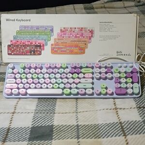 Pastel Round-Key Wired Keyboard - Multi Color